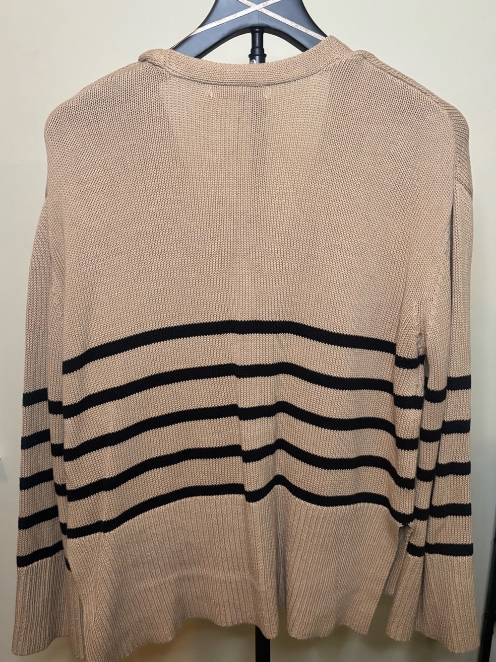 moon & madison Tan and Black Striped V-Neck Cardigan - Picture 2 of 5